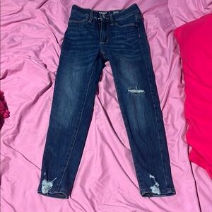 Girls Blue Distressed Jegging jeans